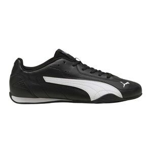 Puma Mens Catch Leather Low Cut Flat Sneakers / Black/White